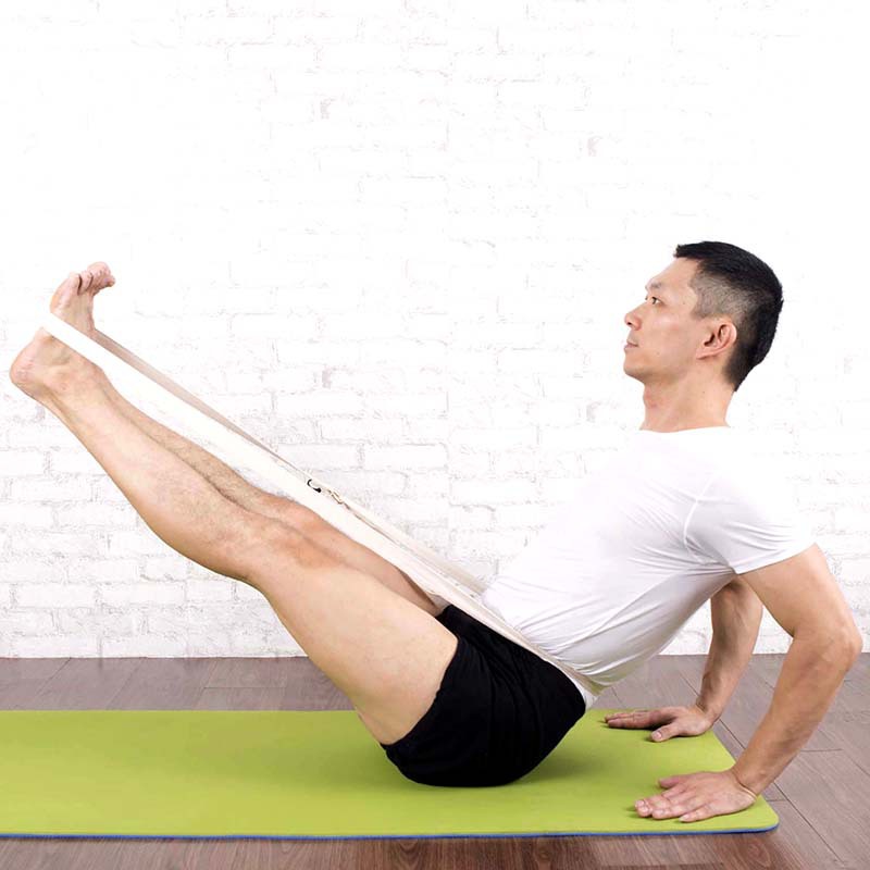 Cotton Yoga Stretch Strap – Adjustable Fitness Stretching Belt