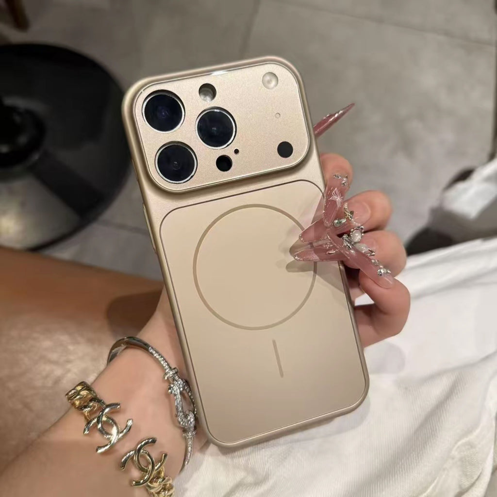 Magnetic Frosted Glass Phone Case for iPhone – Shockproof MagSafe Cover