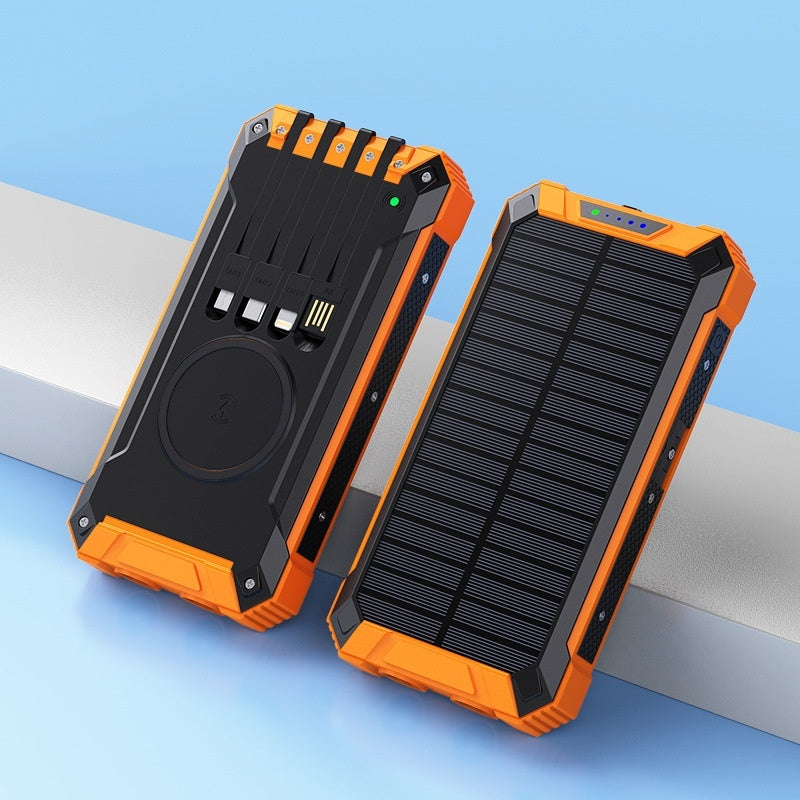 Wireless Solar Power Bank – 15W Fast Charging Portable Charger